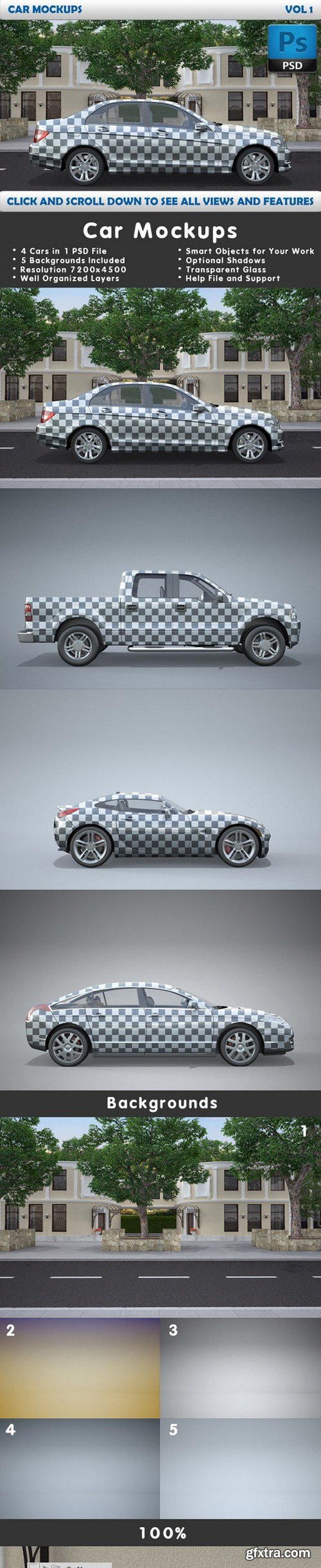 CM - Car Mockups Vol 1 - 4 Car Mockups 292577