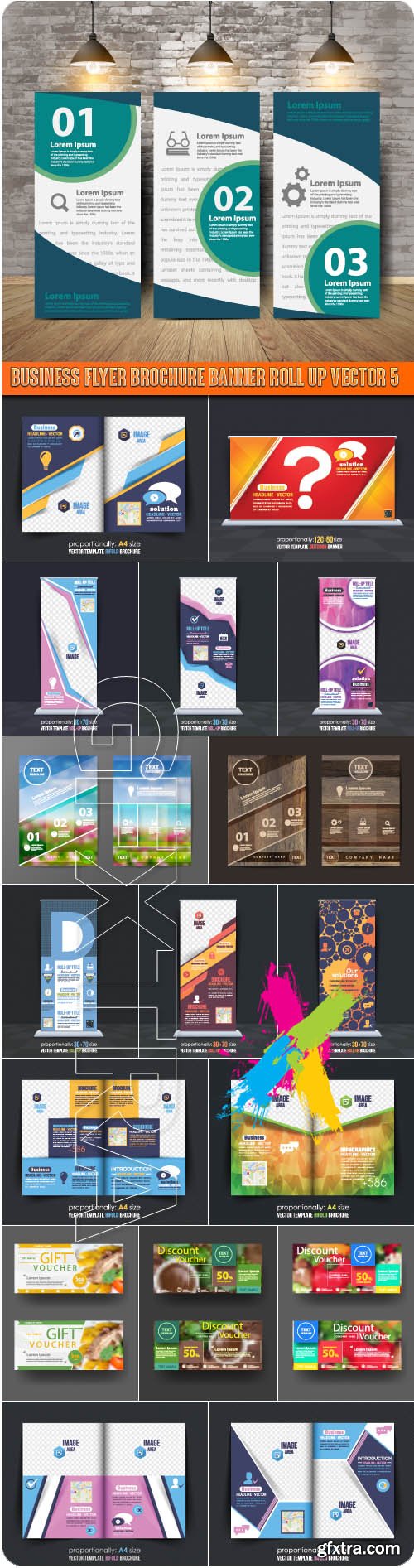 Business flyer brochure banner roll up vector 5