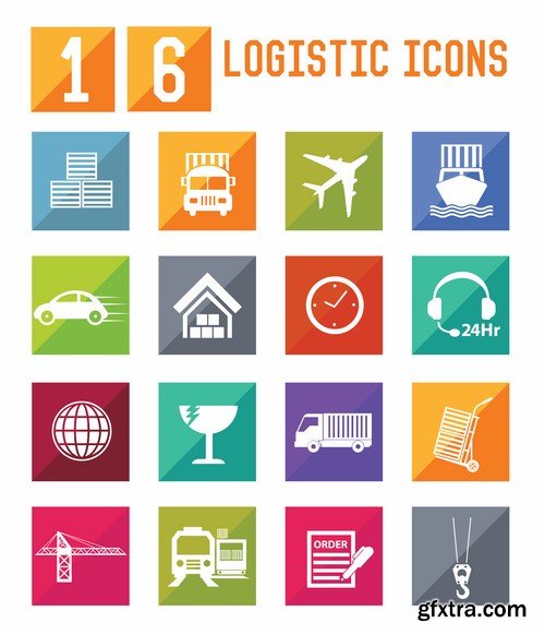 Logistics and transport icons - 12 EPS