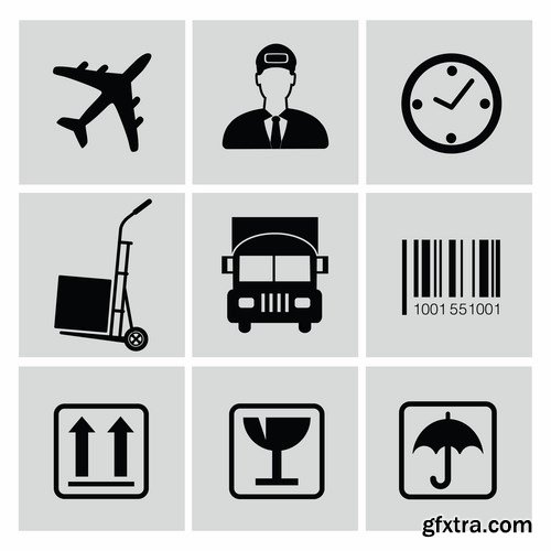 Logistics and transport icons - 12 EPS