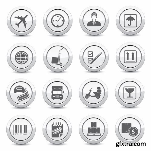 Logistics and transport icons - 12 EPS