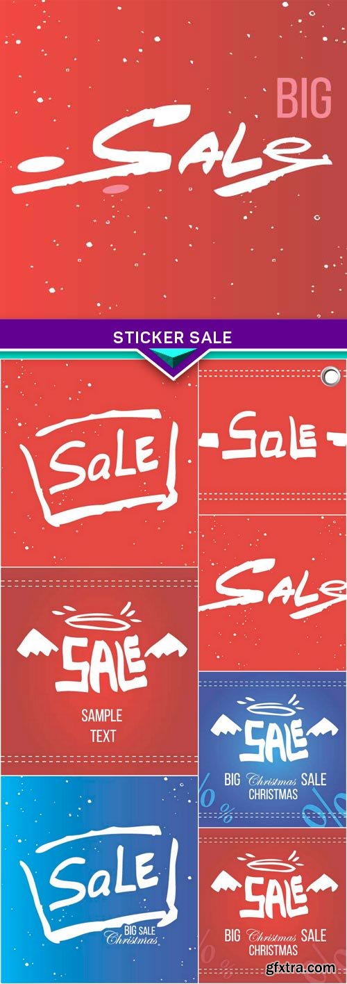 Sticker sale banner with the text  vector background 8x EPS