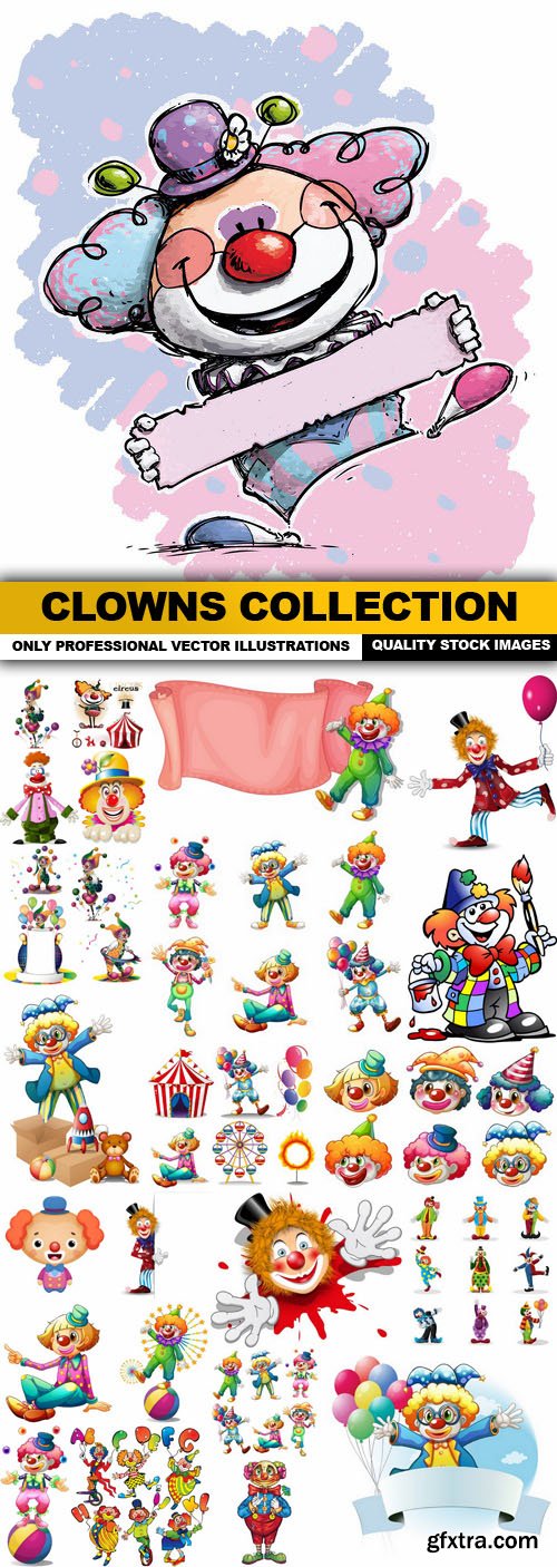 Clowns Collection - 25 Vector