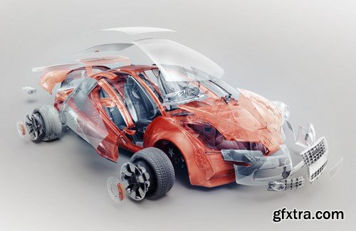 Exploded car - 12 UHQ JPEG