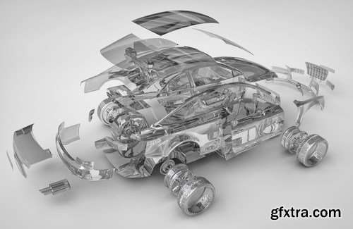 Exploded car - 12 UHQ JPEG