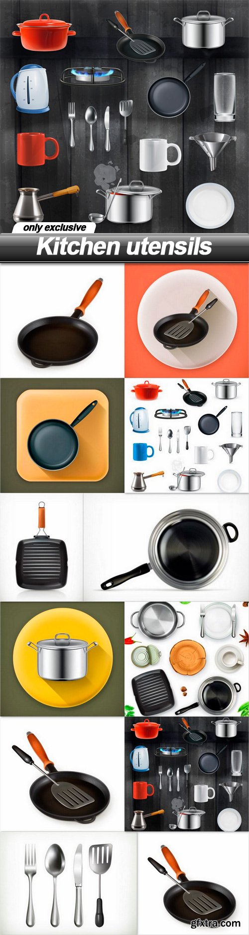 Kitchen utensils - 12 EPS