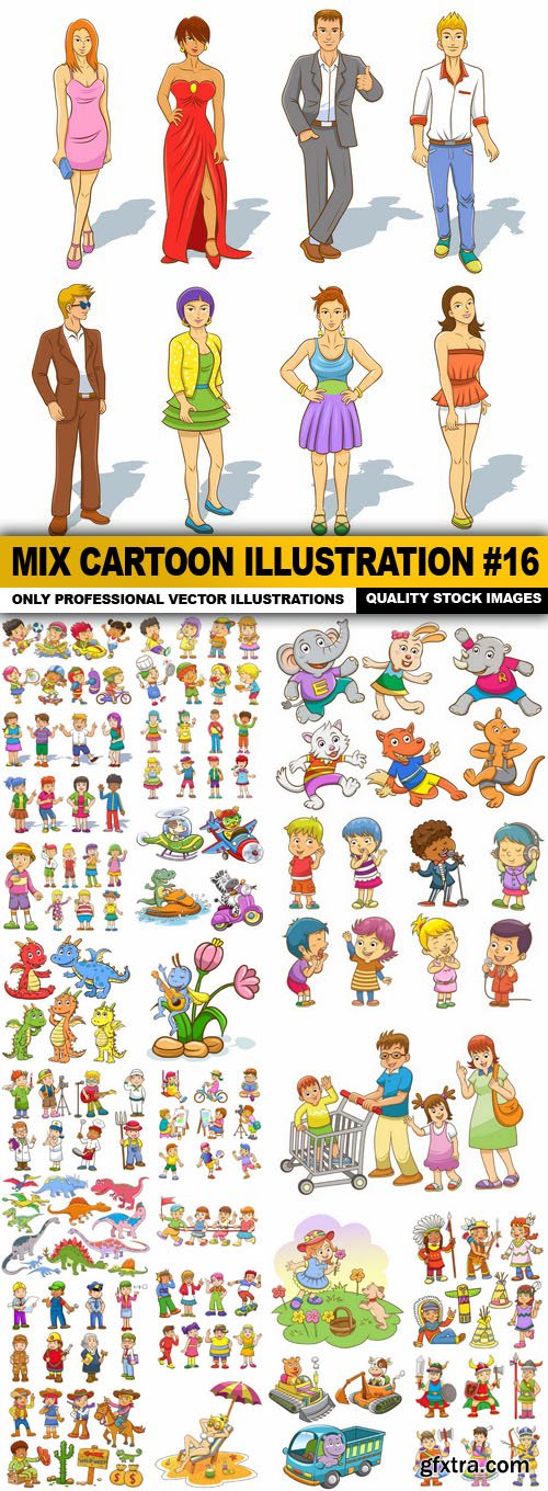 Mix cartoon Illustration #16 - 25 Vector