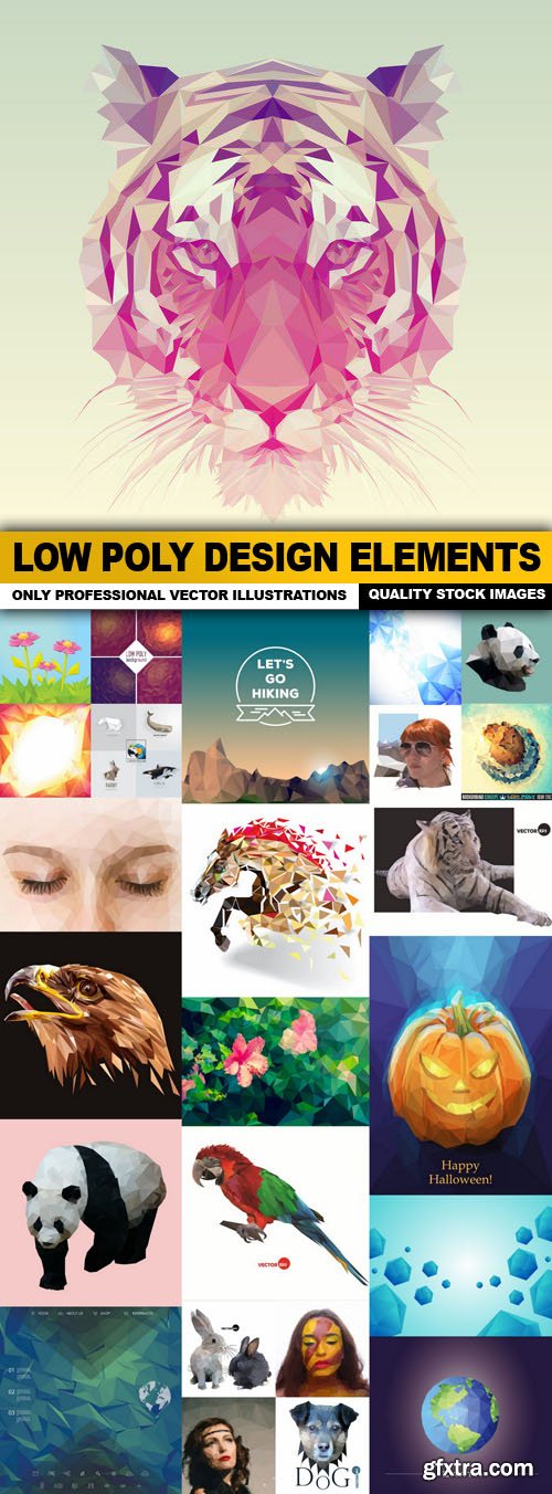 Low Poly Design Elements - 25 Vector