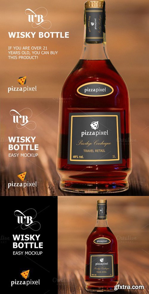 CM - Easy Wisky Bottle Mockup 309808