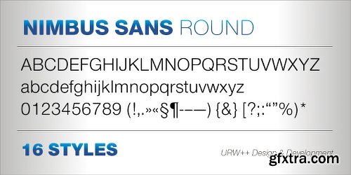 Nimbus Sans Round Font Family 16 Font $320