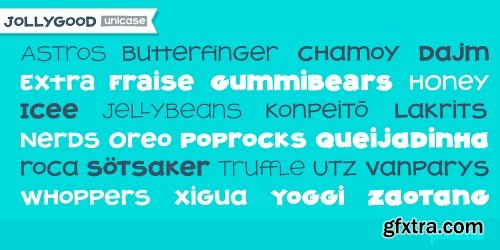 JollyGood Proper Unicase Font Family 9 Fonts $220