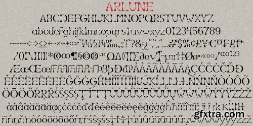 Arlune Font Family 1 Fonts $40