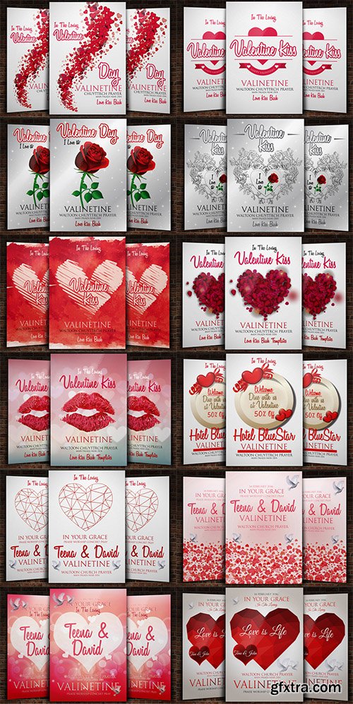 CreativeMarket 12 Valentine Flyers Bundle 510574