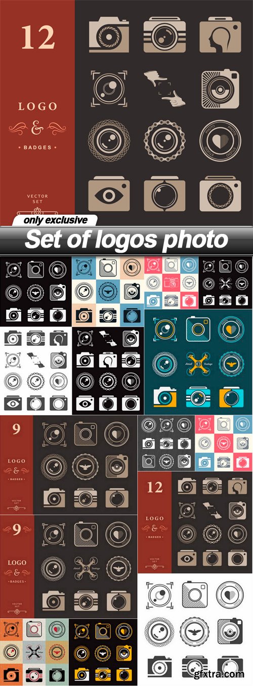 Set of logos photo - 15 EPS