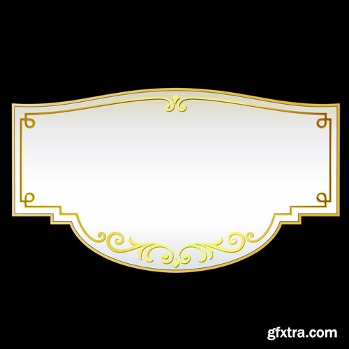 Collection of vector image calligraphic elements Border frame cover 25 EPS