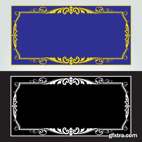 Collection of vector image calligraphic elements Border frame cover 25 EPS