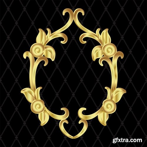 Collection of vector image calligraphic elements Border frame cover 25 EPS