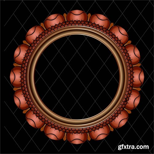 Collection of vector image calligraphic elements Border frame cover 25 EPS