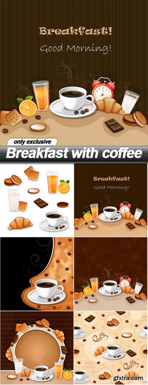 Breakfast with coffee - 6 EPS