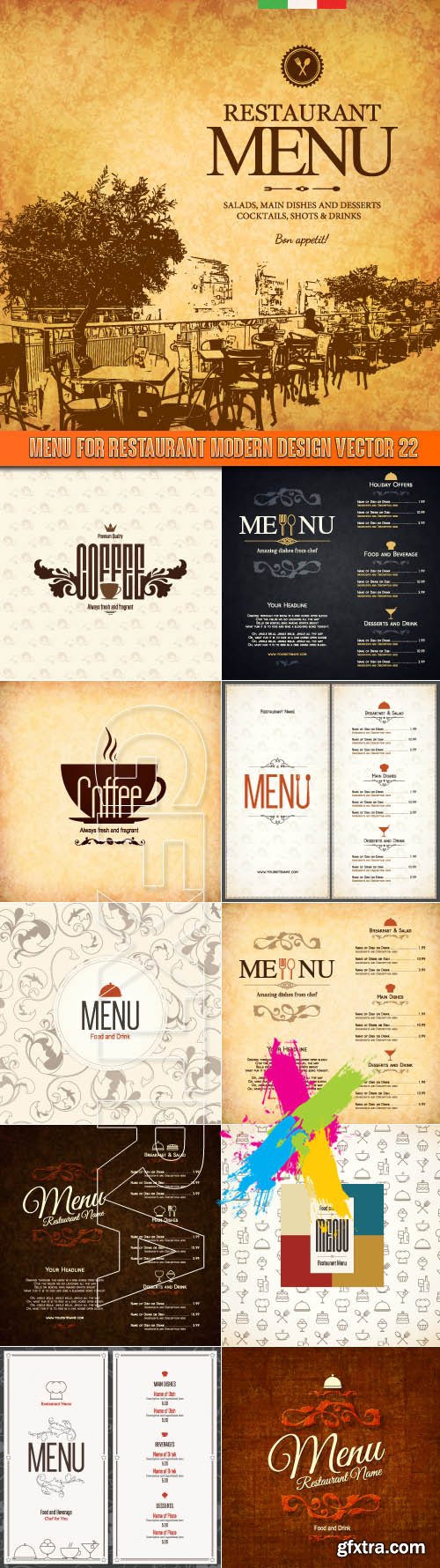 Menu for restaurant modern design vector 22