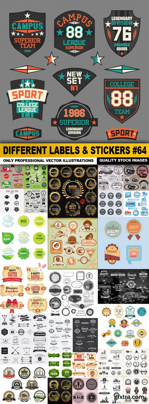 Different Labels &amp; Stickers #64 - 25 Vector