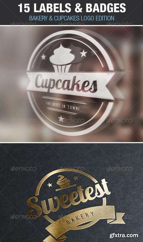 Graphicriver 15 Bakery Cupcakes and Cakes Labels & Badges Logos 6971691