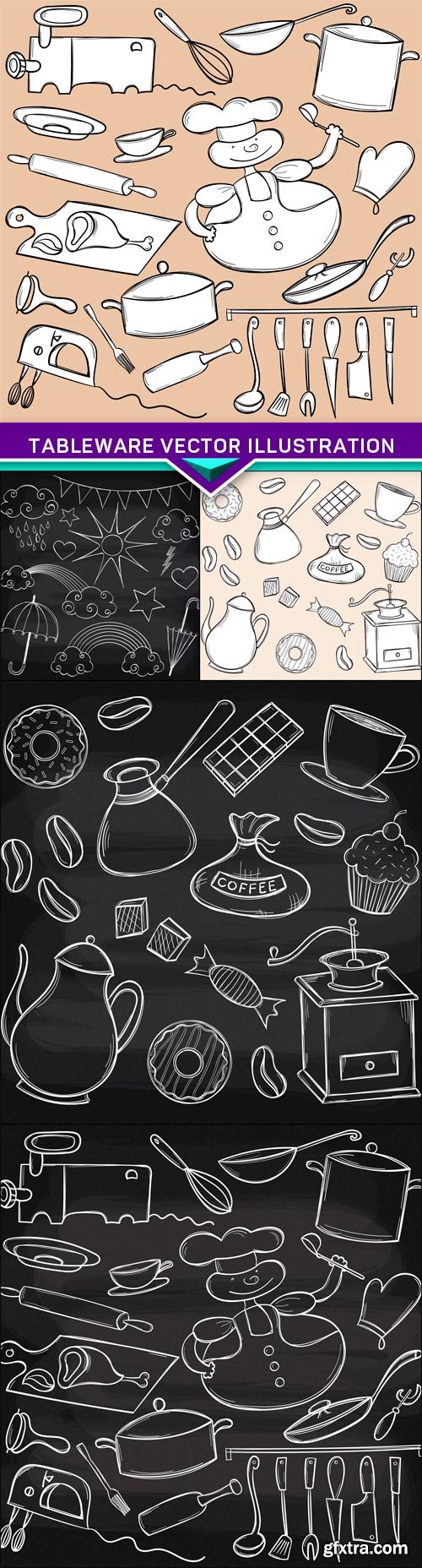 Tableware vector illustration 5x EPS