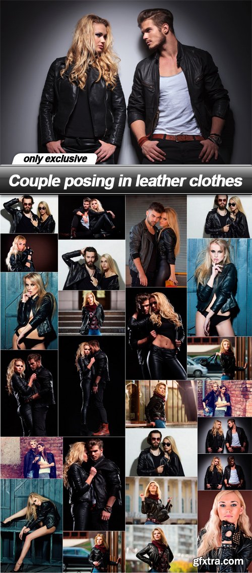 Couple posing in leather clothes - 25 UHQ JPEG