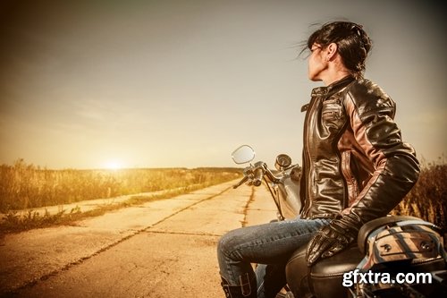 Collection of beautiful people woman man girl in leather jacket 25 HQ Jpeg