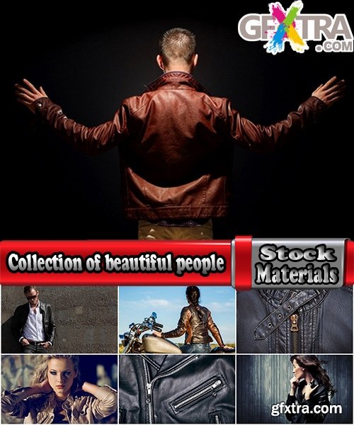 Collection of beautiful people woman man girl in leather jacket 25 HQ Jpeg