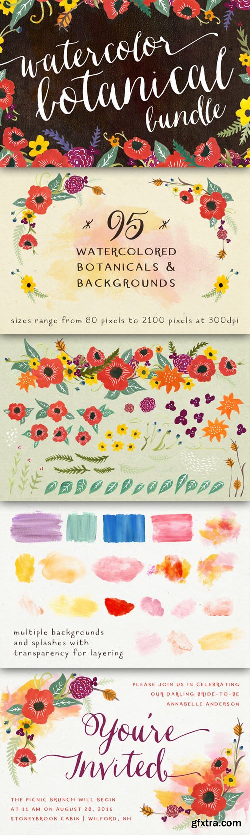 Watercolor Botanical Graphic Bundle - CM 155888