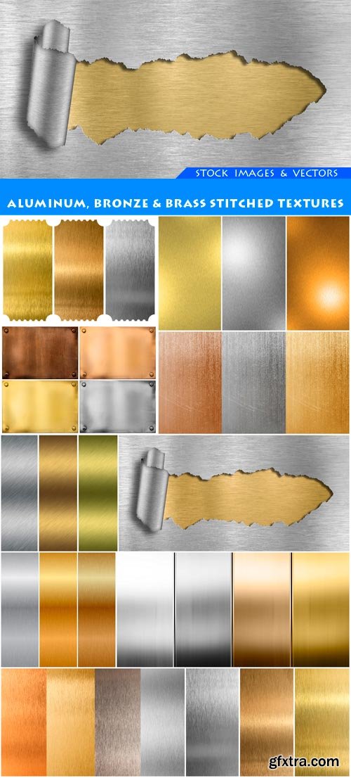 Aluminum, bronze &amp; brass stitched textures 10X JPEG