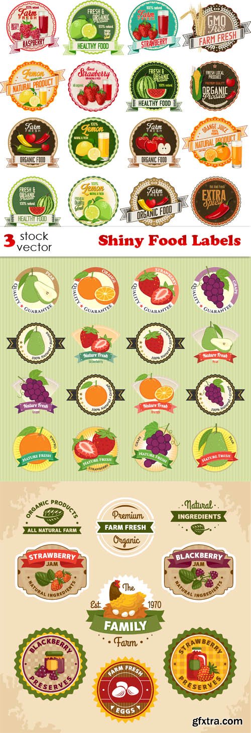 Vectors - Shiny Food Labels