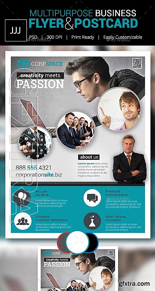 GraphicRiver - Business Flyer 40 with Postcard 8826116