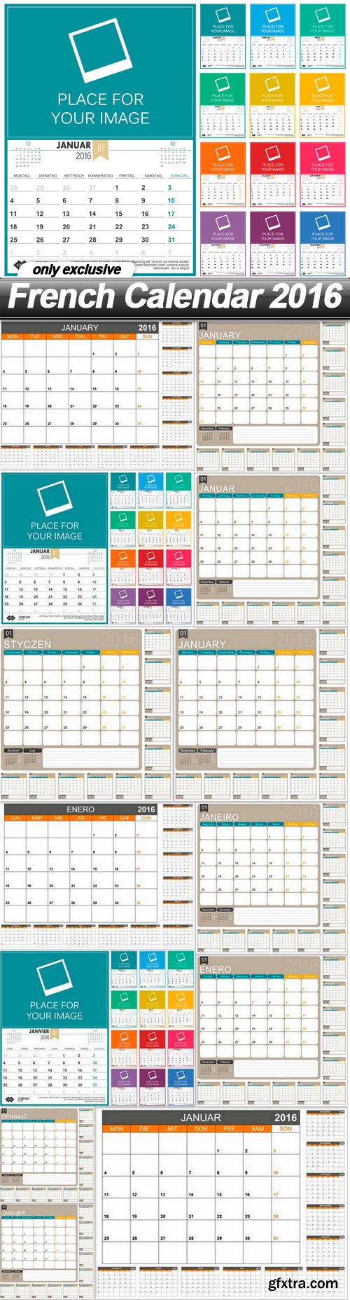 French Calendar 2016 - 13 EPS