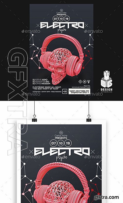 GraphicRiver - Electro Psycho Poster - Flyer Template 12145305