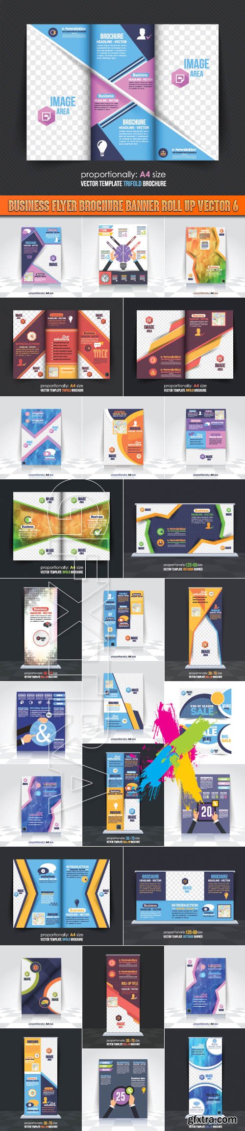 Business flyer brochure banner roll up vector 6