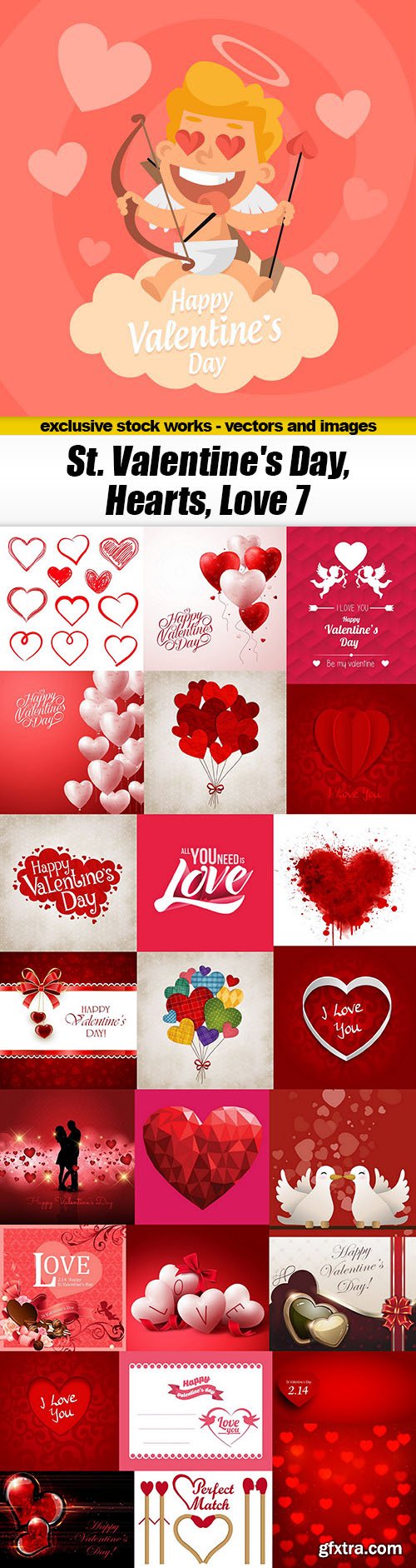 St. Valentine's Day, Hearts, Love 7 - 25xEPS