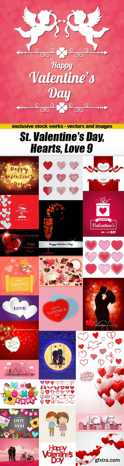 St. Valentine's Day, Hearts, Love 9 - 27xEPS