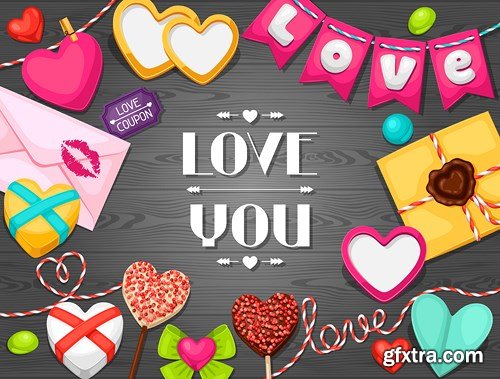 St. Valentine's Day, Hearts, Love 9 - 27xEPS