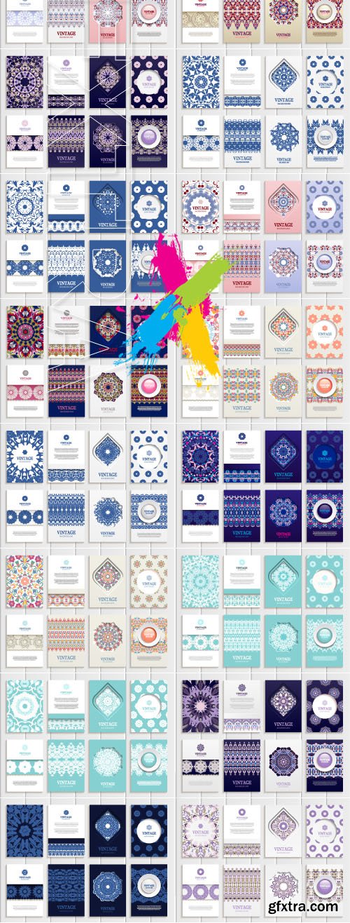 Brochures vintage style design templates vector