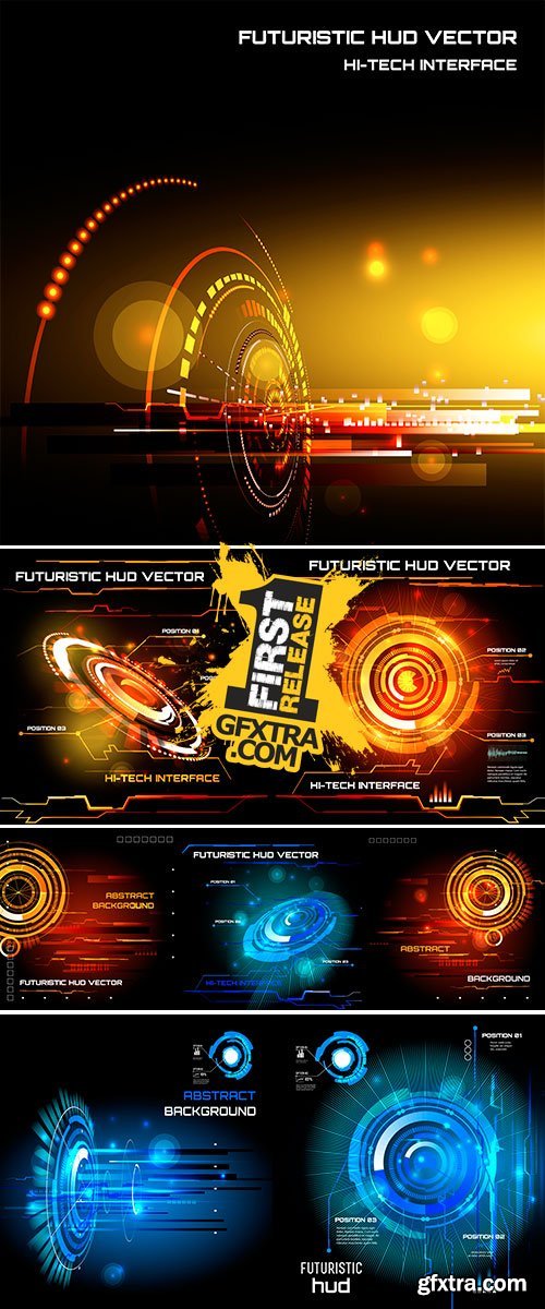 Stock Futuristic interface, HUD, vector background