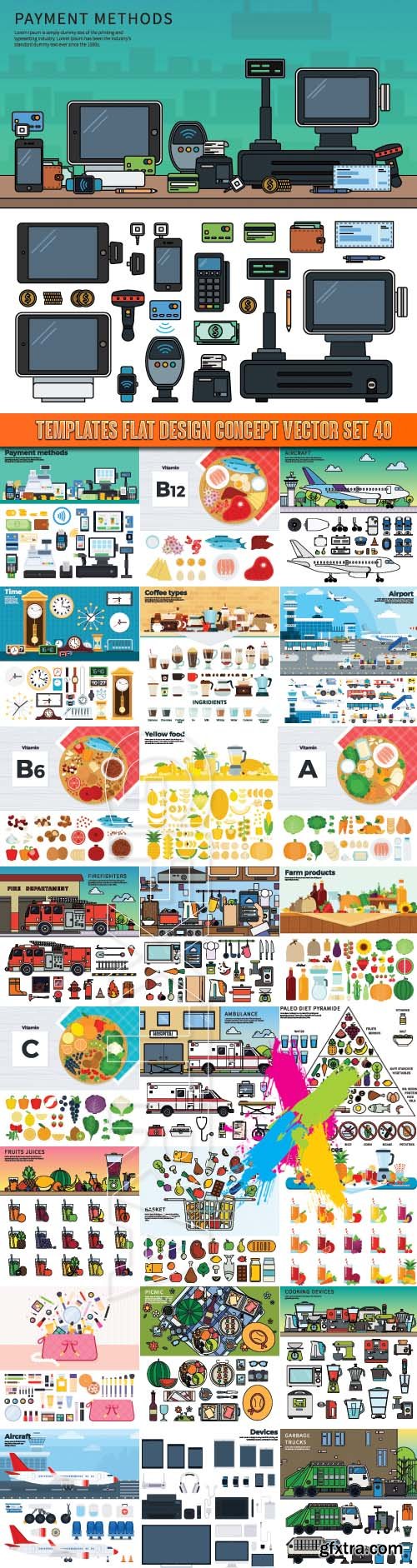 Templates flat design concept vector set 40