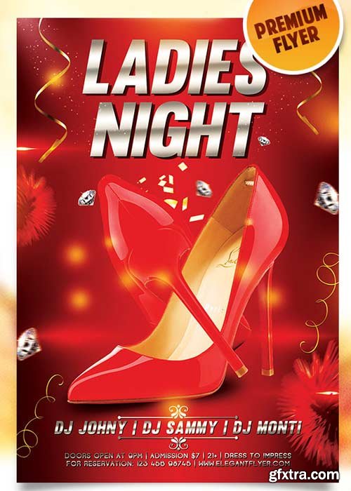 Ladies Party Flyer PSD Template + Facebook Cover