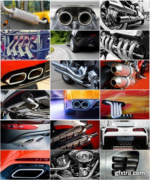 Collection vehicle motorcycle exhaust pipe exhaust system 25 HQ Jpeg