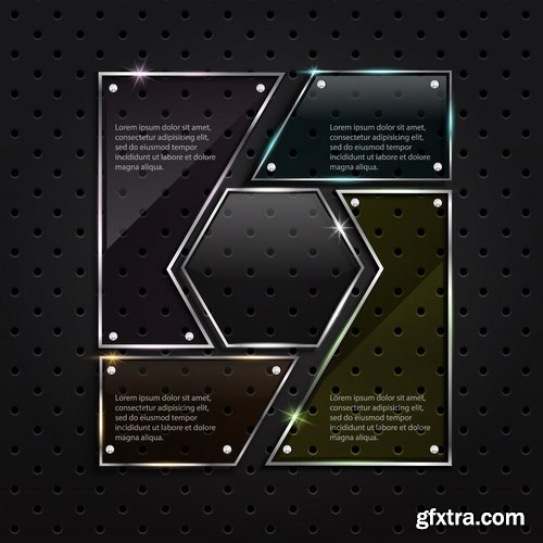 Collection picture vector metal background is web design and elements 25 EPS