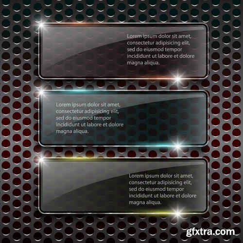 Collection picture vector metal background is web design and elements 25 EPS