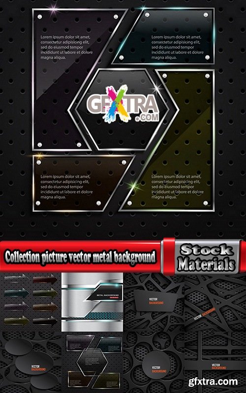 Collection picture vector metal background is web design and elements 25 EPS