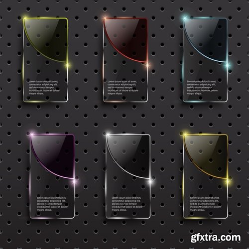 Collection picture vector metal background is web design and elements 25 EPS