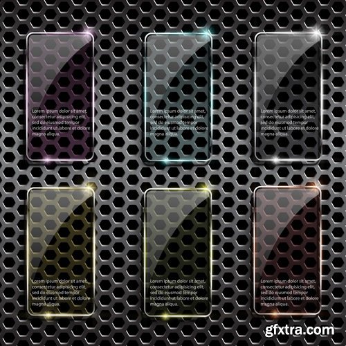 Collection picture vector metal background is web design and elements 25 EPS